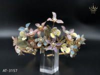 AFLODY Offre Spéciale Usine En Gros Personnalisé Bijoux Fleurs Avec Des Couleurs Indien et Dubaï Tiata Or Accessoires De Cheveux De Mariée
