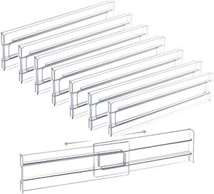 Séparateurs de tiroir extensibles et ajustables en plastique ABS pour couverts, ustensiles, cosmétiques et sous-vêtements - Product Image 1