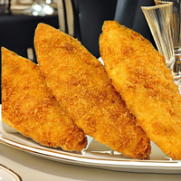 Filete de Pescado Frito Crujiente Congelado de Fábrica, Fácil de Cocinar, Filete de Bacalao Empanizado Instantáneo para Restaurante, Cafetería, Bar de Snacks