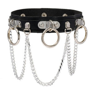Cadena de Metal gótica Punk para mujer y niña, gargantilla de cuero, <span class=keywords><strong>Collar</strong></span> sexy, joyería sm, <span class=keywords><strong>Collar</strong></span> de cuero esclavo, venta al por mayor - Product Image 1