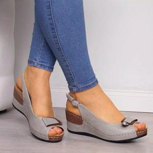Sandales d'été grande taille pour femme, confortables, à talon compensé, en PU, ultra-légères, à semelle épaisse, style mode et loisirs, pour le commerce international. - Product Image 1