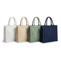 Sac fourre-tout autoportant en toile de coton tendance avec poignée longue et fond 3D à soufflets larges, idéal pour organiser ordinateur portable et documents A4