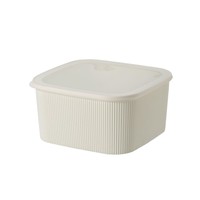 Ensemble de 4 boîtes de rangement carrées en plastique, style moderne et simple, pour réfrigérateur, conservation des aliments frais, portables, hermétiques, pour fruits et légumes
