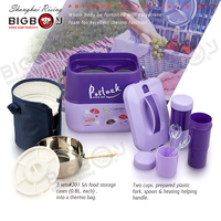 Termo de Comida BIGBOY, Recipiente de Comida Colorido de Doble Pared con Aislamiento al Vacío, Frasco de Plástico para Alimentos