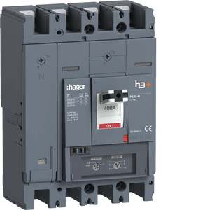 HHW401DR ปรับแต่งได้ด้วยเซอร์กิตเบรกเกอร์แบบหล่อขึ้นรูป Hagers รุ่น h3+ P630 TM 4P 400A 25kA แบบปรับได้พร้อมระบบ Neutral - Product Image 1
