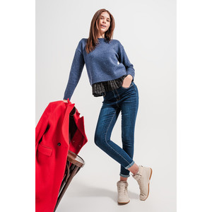 Jean skinny taille haute en bleu foncé - Product Image 5