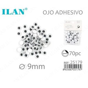 Ilan Craft Eyes Adesivi da 9mm, 70 Pezzi per Progetti Fai-da-Te - Product Image 3