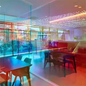 Oem Odm Interior Decorative Colored Laminated Fluted Gradient Glass For Partition Wall Building Laminated Glass