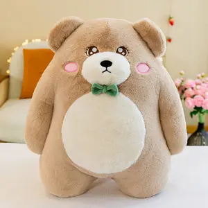 Low MOQ Wholesale Stuffed Animal shy Teddy Bear doll Plush sleeping bed Pillows Cute bear Custom baby gift