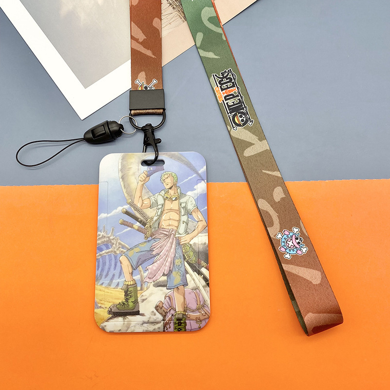 Name ID Badge Card Cover Anime Cool Cartoon One Luffy Piece Card Holder Lanyards Campus Student Anti-Lost Pendant Card Case Image 4