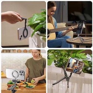 Foldable Triangular Phone MagSafe <b>Stand</b> Magnetic Desk Holder For <b>IPhone</b> Overhead Shooting Tripod - Product Image 5