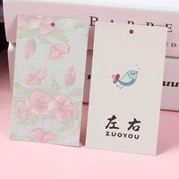 MH-132 Coudre 0n Personnalisé Pas Cher Prix De Luxe Bijoux Marque 5*9cm Papier Hangtags pour Vêtements Propre Logo