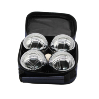 Ensemble de 4 boules de pétanque d'extérieur pour exercice physique, boules en acier avec logo personnalisé, emballées dans un sac