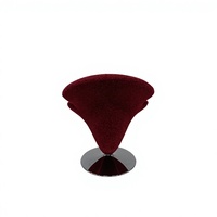 Fauteuil d'appoint pivotant en velours, style minimaliste moderne, base en acier inoxydable en forme de cône, pour salon, chambre ou appartement