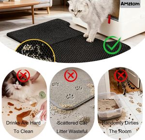 Tapis de litière pour chat et tapis pour animaux de compagnie rond de grande capacité 20L, en EVA double épaisseur, lavable, couleur personnalisée, facile à nettoyer - Product Image 4