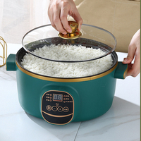 Büro Outdoor Multifunktion nudeln Elektrische Pfanne Kochen Mini Hot Pot Mit Glas abdeckung Mit Gedämpft