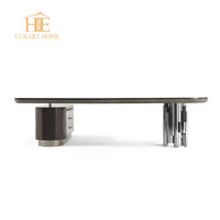 Table de travail informatique moderne de luxe, ensemble table et chaise de bureau en métal et bois pour studio, mobilier de bureau
