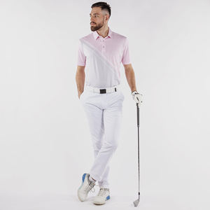 เสื้อโปโลสำหรับผู้ชายเสื้อกอล์ฟผ้าโพลีเอสเตอร์สำหรับ65% ผ้าสแปนเด็กซ์ลายกราฟิกแบบถักมี35% โลโก้ตามต้องการ - Product Image 2