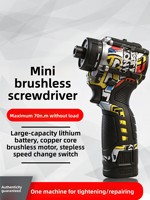 Atornillador de Impacto Inalámbrico de Alto Torque de 18V, Mini, Eje Corto, Sin Escobillas, Todo en Uno, Taladro de Litio Inalámbrico para el Hogar