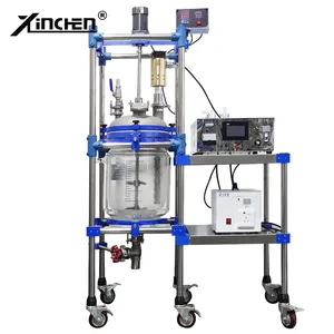 explosion proof jacketed glass reactor with heating cooling circulator with competitive price