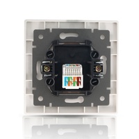 Prise murale réseau Internet CAT6 86*86 norme européenne en cuivre PC ignifuge blanc noir gris or