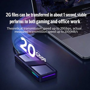 UGREEN CM777 Carcasa USB-C a M.2 NVMe/SATA SSD de 20 Gbps con Iluminación RGB, Compatible con Unidades M.2 2230/2242/2280 y Unidades SATA de 2.5 Pulgadas - Product Image 3