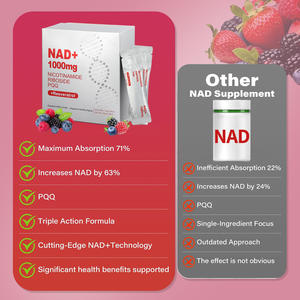 Boisson Complément Végétal OEM 1000mg NAD+ Liquide Nicotinamide Riboside PQQ Resvératrol pour l'Énergie, Antioxydant et Soutien Immunitaire - Product Image 6