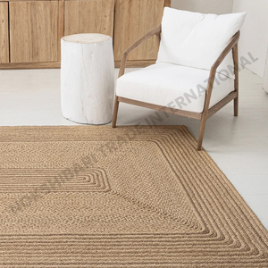 Alfombra de yute de felpa duradera tejido sostenible textura suave lavable antideslizante perfecto para uso en interiores creando espacios cálidos y acogedores - Product Image 5