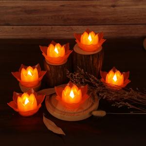 <span class=keywords><strong>Bougie</strong></span> électronique <span class=keywords><strong>LED</strong></span> Lotus sans fumée, en plastique, sûre, fonctionnant sur piles, veilleuse, lanterne, festival, Halloween, Diwali, Noël - Product Image 4