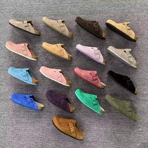 Nuevas Sandalias Borkenstocks de Cuero Genuino con Plantilla de Corcho, Antideslizantes y con Plataforma para Aumentar la Altura, para Hombre y Mujer, para el Verano - Product Image 1
