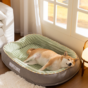 Coussin de lit pour animaux de compagnie d'automne pour chiens de taille moyenne/grande, chaleureux, ovale, style ouvert, type chenil/cabane, pour Golden Retriever, aucun assemblage requis - Product Image 3