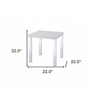 Tavolino elegante HMS 22 \ "cromato lucido e bianco con estremità quadrata - Product Image 6