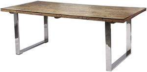 Mesa de comedor rectangular de madera de mango macizo de estilo industrial para el hogar Bar Hotel-Mesa de restaurante masiva - Product Image 2