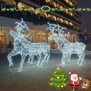 Lumières décoratives extérieures LED deerpull Lumières <span class=keywords><strong>de</strong></span> voiture <span class=keywords><strong>de</strong></span> Noël tirées par des chevaux - Product Image 3