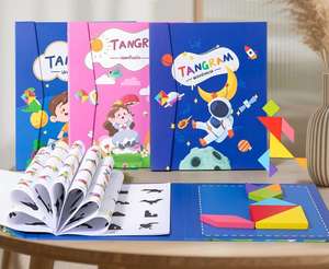 Vente en gros de puzzles <span class=keywords><strong>Tangram</strong></span> 3D pour l'éducation précoce, jouets éducatifs, livres silencieux pour enfants et artisanat créatif DIY - Product Image 1