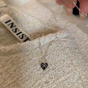 สร้อยคอเงินแท้ S925 ประดับคริสตัลสีดำทรงแหลม ประดับเพชรซิคอนเดี่ยว สไตล์เรโทร เรียบง่าย ทันสมัย เหมาะสำหรับใส่ทำงาน - Product Image 4