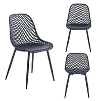 Chaise dinante en plastique latérale extérieure de salon de Shell de conception nordique avec des jambes en métal