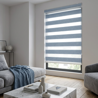Stores zébrés horizontaux manuels en polyester, occultants à 100 %, double couche, contrôle de la lumière, fabrication intégrée, style moderne, fournis directement par l'usine
