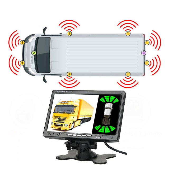 Long Distance Ranging Ultrasonic Sensor Car Bus Truck Parking Monitor Radar Light System Safety Driving Monitoring Systems
