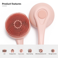Produits Tendances 2026 Nouveautés Brosse de Douche en Silicone pour le Dos, Éponge Exfoliante Corporelle, Loofah de Bain, Brosse pour les Pieds et le Corps avec Long Manche