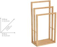 Porte-serviettes en bambou avec 3 barres pour le rangement des serviettes, support sur pied pour salles de bain, étagère de rangement pour toilettes et salles de bain