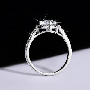 925 Sterling Silber Damen Verlobung versprechen Ringe Edler Schmuck mit Gra Diamant Herzform Halo Moissan ite Ringe für Frauen - Product Image 3