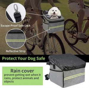 Panier de vélo pour chien pliable, échantillon gratuit, panier souple pour chien jusqu'à 15 lb, siège de vélo à dégagement rapide, sac à dos - Product Image 6