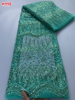 4998 Kalume Nouveauté Tissu en dentelle française à perles pour robe de mariée, dentelle filet africaine nigériane à sequins, luxe haute qualité