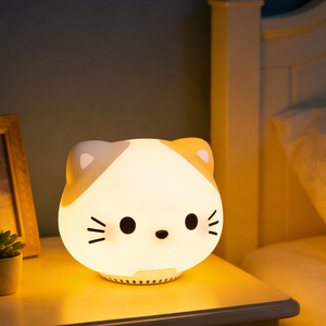 Veilleuse pour bébé chat, haut-parleur sans fil avec fonction tactile, lampe de chevet rechargeable, veilleuse LED douce pour chambre d'enfant - Product Image 1