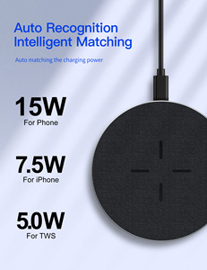 <span class=keywords><strong>Chargeur</strong></span> sans fil rapide 15W en cuir PU premium et alliage d'aluminium, <span class=keywords><strong>chargeur</strong></span> sans câble pour <span class=keywords><strong>iPhone</strong></span> et smartphones Android - Product Image 4