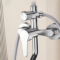 Ensemble de douche mural en acier inoxydable chromé haute pression avec mitigeur de salle de bain pour projets hôteliers