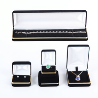 Coffret Cadeau Personnalisable en Cuir PU pour Bijoux, Doublure en Floc Noir, Couleur Personnalisée, Logo Gaufré, Fermeture à Bouton pour la Saint-Valentin