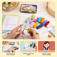 Kit de crochet KIVA pour débutants, kit de sous-verres pour adultes, fournitures complètes de tricot et de crochet - Coton polyester