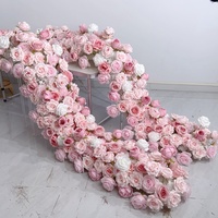 Chemin de table de mariage personnalisé en soie artificielle rose, style classique, haute qualité, pour la décoration